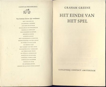 GRAHAM GREENE **HET EINDE VAN HET SPEL*THE END OF THE AFFAIR - 3