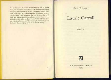 DR.A.J. CRONIN**LAURIE CARROLL**A SONG OF SIXPENCE**GELE** - 2