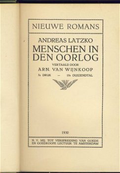 ANDREAS LATZKO**MENSCHEN IN DEN OORLOG**1930**VAN WIJNKOOP - 2