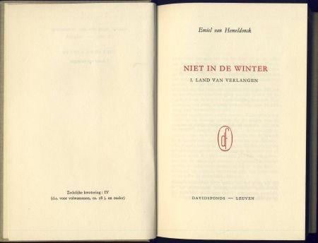 EMIEL VAN HEMELDONCK**NIET IN DE WINTER.DEEL I:VERLANGEN - 2