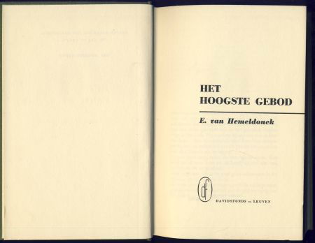 E. VAN HEMELDONCK ** HET HOOGSTE GEBOD ** E. VAN HEMELDONCK - 2