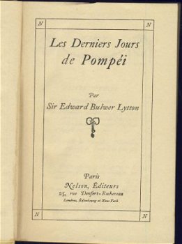 SIR EDWARD BULWER LYTTON**LES DERNIERS JOURS DE POMPEI**NELS - 2