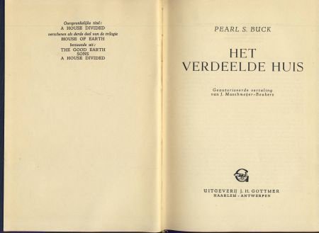 PEARL S. BUCK**HET VERDEELDE HUIS**LINNEN BOEKBAND - 2