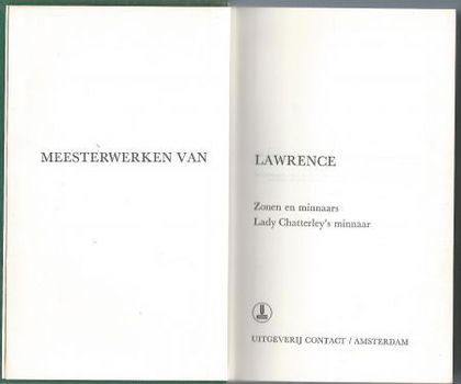 D.H. LAWRENCE*1.ZONEN EN MINNAARS.2.LADY CHATERLEY'S MINNAAR - 5