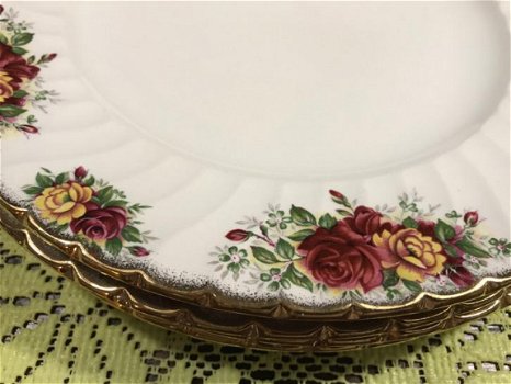 • 4 x Staffordshire Fine China diner borden • H Aynsley & Co Ltd - 4