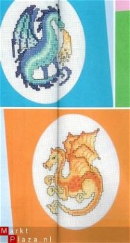 borduurpatroon 4962 dragon cards,4 cards - 1