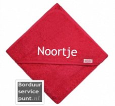 Badcape roze met geborduurde naam