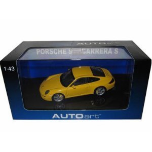 1:43 Autoart 57882 Porsche 911 997 Carrera S coupe geel - 1