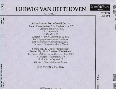 CD - Beethoven - Dubravka Tomsic, piano - 1