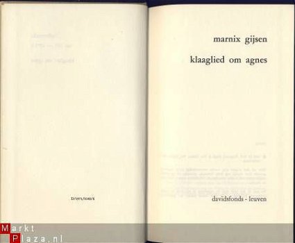 MARNIX GIJSEN**KLAAGLIED OP AGNES**1971**HARDCOVER DAVIDSFON - 2