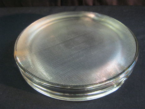 glazen asbak, groot model, ca.19 cm,diameter, z.g.a.n.zwaar - 2