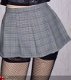 Ultra kort sexy schoolmeisjes karo grijs miniplooirokje - 1 - Thumbnail
