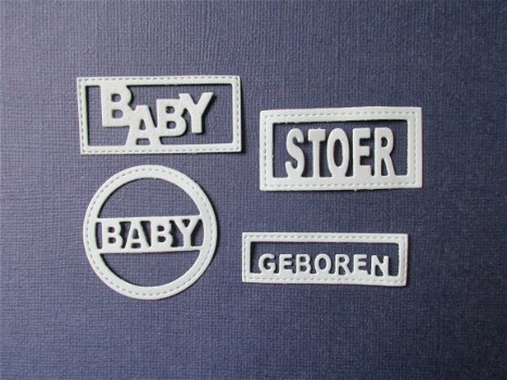 102a Stans... setje baby teksten / licht blauw - 1