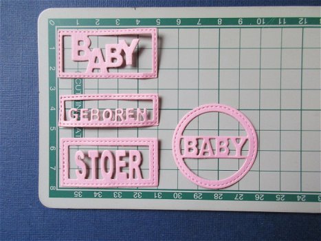 102 Stans... setje baby teksten / licht roze - 2