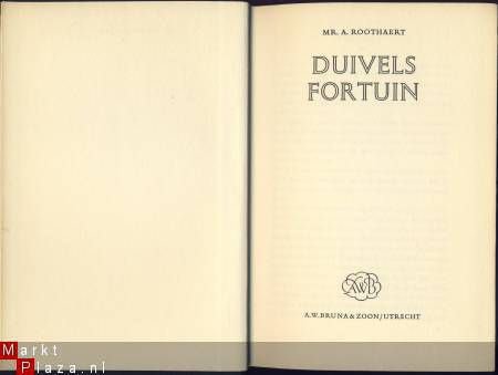 MR. A. ROOTHAERT**DUIVELS FORTUIN**LINNEN HARDCOVER BRUNA - 2