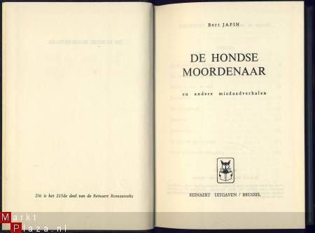 BERT JAPIN**DE HONDSE MOORDENAAR EN ANDERE VERHALEN*REINAERT - 3