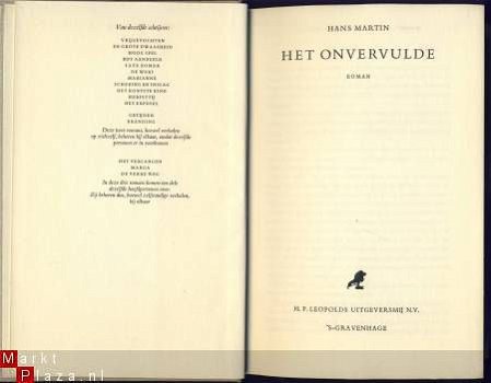 HANS MARTIN**HET ONVERVULDE**HARDCOVER LEOPOLS GRAVENHAGE - 2