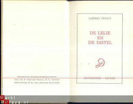 LAMBERT SWERTS**DE LELIE EN DE DISTEL**GELE LINNEN HARDCOVER - 2