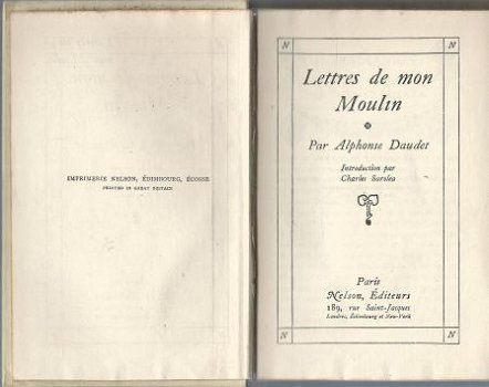 ALPHONSE DAUDET**LETTRES DE MON MOULIN**NELSON HARDCOVER.** - 2