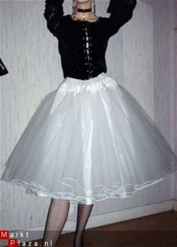 Vintage retro 3laagse witte petticoat uit tule - 1