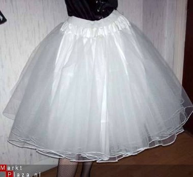 Vintage retro 3laagse witte petticoat uit tule - 1