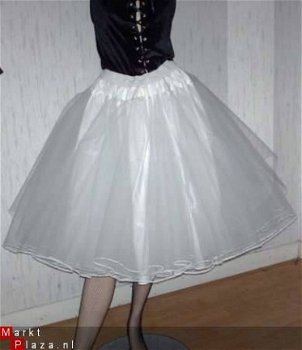 Vintage retro 3laagse witte petticoat uit tule - 1