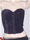 Zwarte gotische velours bustier - 1 - Thumbnail