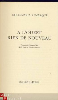 ERICH MARIA REMARQUE**A L' OUEST RIEN DE NOUVEAU**LES CENT L - 2