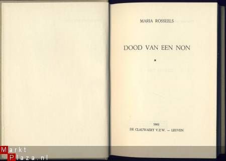 MARIA ROSSEELS**DOOD VAN EEN NON*1961*HARDCOVER*DE CLAUWAERT - 2