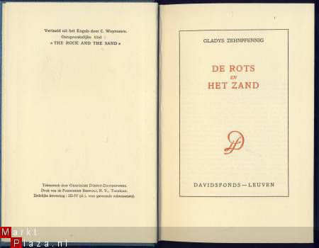 GLADYS ZEHNPFENNING**DE ROTS EN HET ZAND**DAVIDSFONDS HARDCO - 4