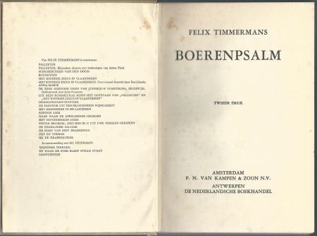 FELIX TIMMERMANS**BOERENPSALM**P. N. VAN KAMPEN & ZOON N.V. - 1