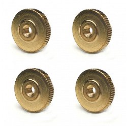 Gekartelde moer - MESSING voor vouw-, banjo- of harpslinger Ø 16 mm