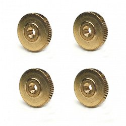 Gekartelde moer - MESSING voor vouw-, banjo- of harpslinger Ø 12 mm