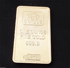 1 Troy Oz 24K verguld 999,9 Gold (goud) Pamp Suisse baar!