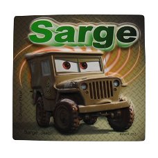 Disney magneet Cars Sarge bij Stichting Superwens!