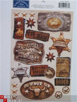 karen foster cardstock scrapboekstickers cowboy - 1