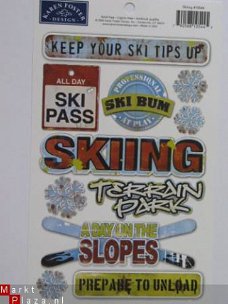 karen foster cardstock scrapboekstickers skiing