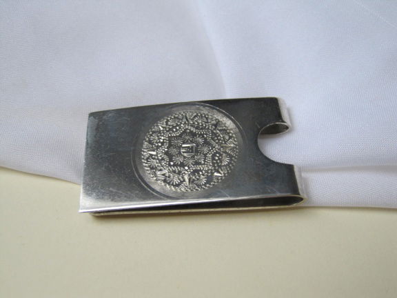Zilveren munthouder/muntclip native geciseleerd 4.5x2.5 cm - nr. 1