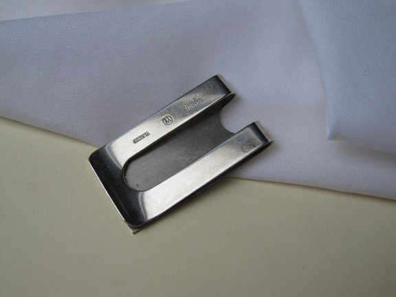 Zilveren munthouder/muntclip native geciseleerd 4.5x2.5 cm - Afbeelding 2