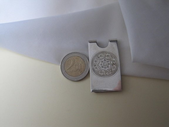 Zilveren munthouder/muntclip native geciseleerd 4.5x2.5 cm - Afbeelding 4