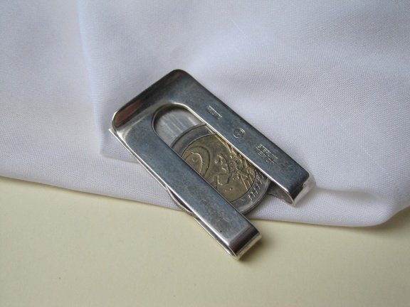Zilveren munthouder/muntclip native geciseleerd 4.5x2.5 cm - Afbeelding 5