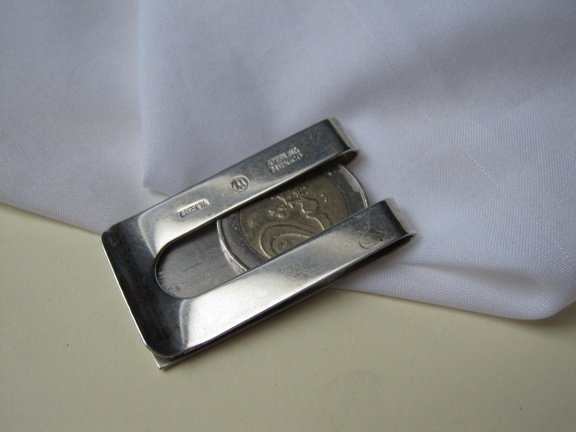 Zilveren munthouder/muntclip native geciseleerd 4.5x2.5 cm - Afbeelding 7