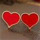 rood valentijn hartjes oorbellen rood hart met goud 1001 oorbellen - 1 - Thumbnail