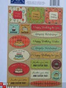 karen foster cardstock scrapboekstickers birthday wishes