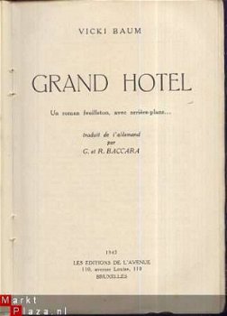 VICKI BAUM**GRAND HOTEL**ROMAN FEUILLETON,AVEC ARIERE-PLANS - 2