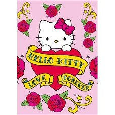 Hello Kitty Tattoo kaarten bij Stichting Superwens!