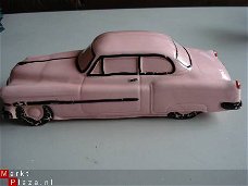 keramiek spaarpot rose auto cadillac uit de jaren 50 retro
