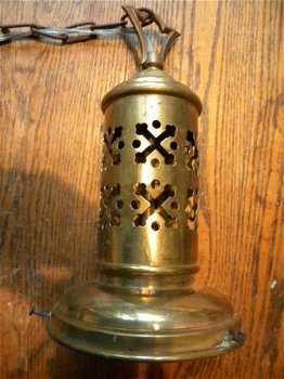 Antieke koperen bijzondere zetting voor lamp ca 1920 no 900. - 2