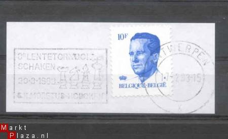 Belgie Schaken Hoboke, 1983 stempel op briefstuk - 1