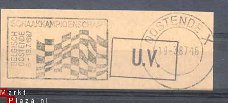 Belgie Schaken Oostende 1987 stempel op briefstukje